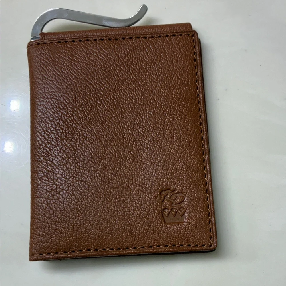 Elegant Brown Leather Money Clip